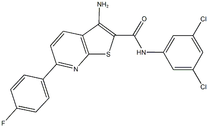 3-amino-N-(3,5-dichlorophenyl)-6-(4-fluorophenyl)thieno[2,3-b]pyridine-2-carboxamide Struktur