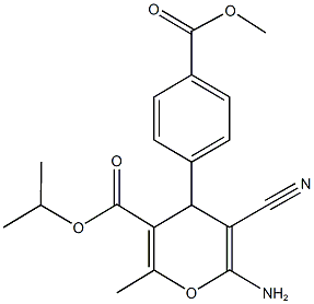 isopropyl 6-amino-5-cyano-4-[4-(methoxycarbonyl)phenyl]-2-methyl-4H-pyran-3-carboxylate Struktur