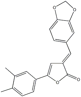 3-(1,3-benzodioxol-5-ylmethylene)-5-(3,4-dimethylphenyl)-2(3H)-furanone Struktur