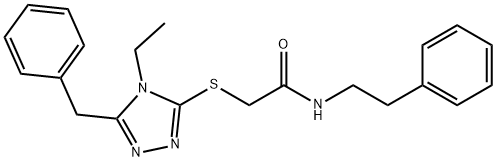 2-[(5-benzyl-4-ethyl-4H-1,2,4-triazol-3-yl)sulfanyl]-N-(2-phenylethyl)acetamide Struktur