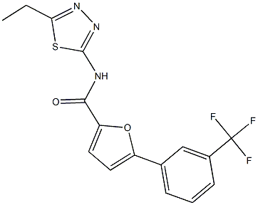 N-(5-ethyl-1,3,4-thiadiazol-2-yl)-5-[3-(trifluoromethyl)phenyl]-2-furamide Struktur