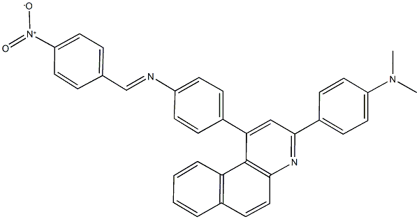 3-[4-(dimethylamino)phenyl]-1-[4-({4-nitrobenzylidene}amino)phenyl]benzo[f]quinoline Struktur