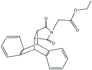 ethyl (16,18-dioxo-17-azapentacyclo[6.6.5.0~2,7~.0~9,14~.0~15,19~]nonadeca-2,4,6,9,11,13-hexaen-17-yl)acetate Struktur