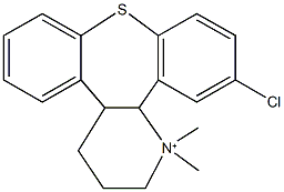 12-chloro-1,1-dimethyl-1,2,3,4,4a,13b-hexahydrodibenzo[2,3:6,7]thiepino[4,5-b]pyridin-1-ium Struktur