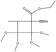 ethyl 1-cyano-2,2,3,3-tetramethoxy-4-methylcyclobutanecarboxylate Struktur