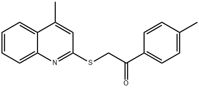 1-(4-methylphenyl)-2-[(4-methyl-2-quinolinyl)sulfanyl]ethanone Struktur