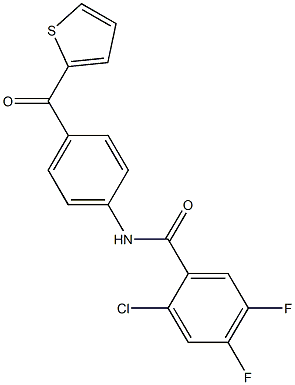 2-chloro-4,5-difluoro-N-[4-(2-thienylcarbonyl)phenyl]benzamide Struktur