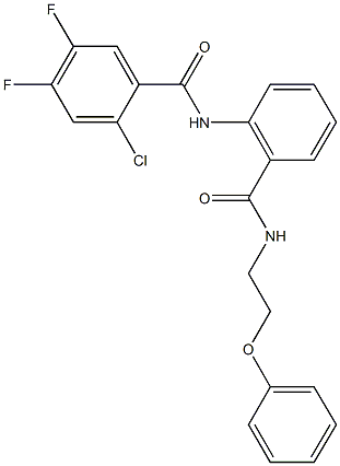 2-chloro-4,5-difluoro-N-(2-{[(2-phenoxyethyl)amino]carbonyl}phenyl)benzamide Struktur