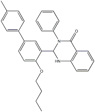 2-(4-butoxy-4'-methyl[1,1'-biphenyl]-3-yl)-3-phenyl-2,3-dihydro-4(1H)-quinazolinone Struktur