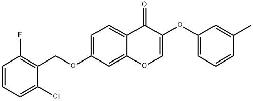 7-[(2-chloro-6-fluorobenzyl)oxy]-3-(3-methylphenoxy)-4H-chromen-4-one Struktur