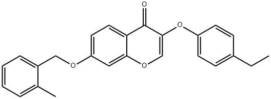 3-(4-ethylphenoxy)-7-[(2-methylbenzyl)oxy]-4H-chromen-4-one Struktur