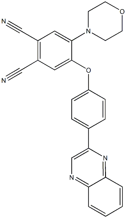 4-(4-morpholinyl)-5-[4-(2-quinoxalinyl)phenoxy]phthalonitrile Struktur