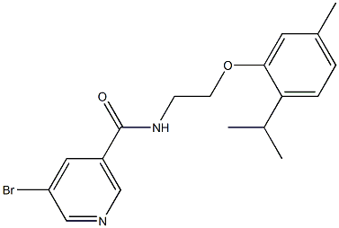 5-bromo-N-[2-(2-isopropyl-5-methylphenoxy)ethyl]nicotinamide Struktur