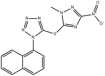 5-({3-nitro-1-methyl-1H-1,2,4-triazol-5-yl}sulfanyl)-1-(1-naphthyl)-1H-tetraazole Struktur