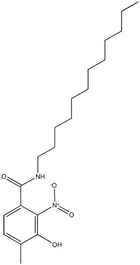 N-dodecyl-3-hydroxy-2-nitro-4-methylbenzamide Struktur