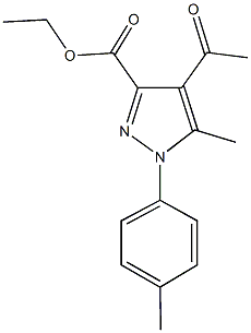 ethyl 4-acetyl-5-methyl-1-(4-methylphenyl)-1H-pyrazole-3-carboxylate Struktur