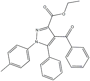 ethyl 4-benzoyl-1-(4-methylphenyl)-5-phenyl-1H-pyrazole-3-carboxylate Struktur