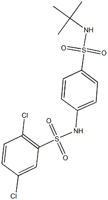 N-{4-[(tert-butylamino)sulfonyl]phenyl}-2,5-dichlorobenzenesulfonamide Struktur