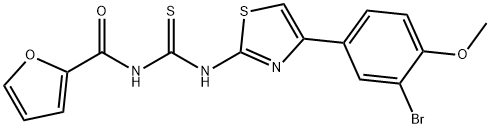 N-[4-(3-bromo-4-methoxyphenyl)-1,3-thiazol-2-yl]-N'-(2-furoyl)thiourea Struktur