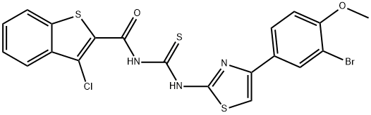 N-[4-(3-bromo-4-methoxyphenyl)-1,3-thiazol-2-yl]-N'-[(3-chloro-1-benzothien-2-yl)carbonyl]thiourea Struktur