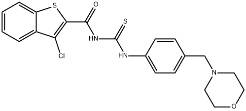 N-[(3-chloro-1-benzothien-2-yl)carbonyl]-N'-[4-(4-morpholinylmethyl)phenyl]thiourea Struktur