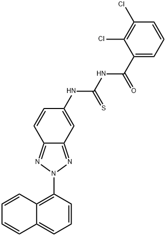 N-(2,3-dichlorobenzoyl)-N'-[2-(1-naphthyl)-2H-1,2,3-benzotriazol-5-yl]thiourea Struktur