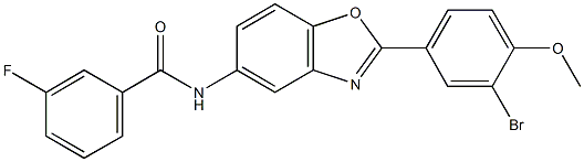 N-[2-(3-bromo-4-methoxyphenyl)-1,3-benzoxazol-5-yl]-3-fluorobenzamide Struktur