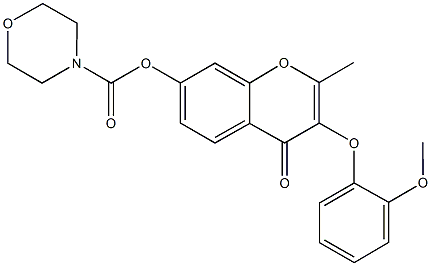 3-(2-methoxyphenoxy)-2-methyl-4-oxo-4H-chromen-7-yl4-morpholinecarboxylate Struktur