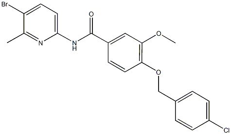 N-(5-bromo-6-methyl-2-pyridinyl)-4-[(4-chlorobenzyl)oxy]-3-methoxybenzamide Struktur