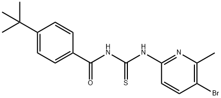 N-(5-bromo-6-methyl-2-pyridinyl)-N'-(4-tert-butylbenzoyl)thiourea Struktur