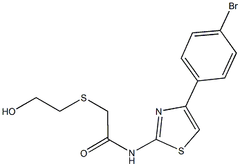 N-[4-(4-bromophenyl)-1,3-thiazol-2-yl]-2-[(2-hydroxyethyl)sulfanyl]acetamide Struktur