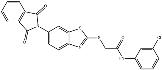 N-(3-chlorophenyl)-2-{[6-(1,3-dioxo-1,3-dihydro-2H-isoindol-2-yl)-1,3-benzothiazol-2-yl]sulfanyl}acetamide Struktur