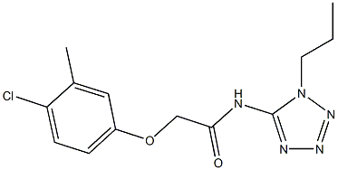 2-(4-chloro-3-methylphenoxy)-N-(1-propyl-1H-tetraazol-5-yl)acetamide Struktur