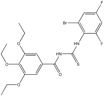 N-(2-bromo-4,6-difluorophenyl)-N'-(3,4,5-triethoxybenzoyl)thiourea Struktur