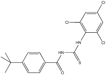 N-(4-tert-butylbenzoyl)-N'-(2,4,6-trichlorophenyl)thiourea Struktur