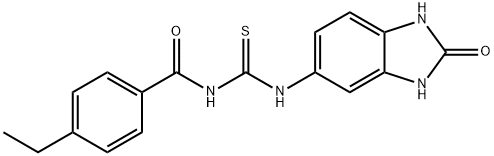 N-(4-ethylbenzoyl)-N'-(2-oxo-2,3-dihydro-1H-benzimidazol-5-yl)thiourea Struktur