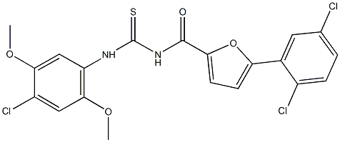 N-(4-chloro-2,5-dimethoxyphenyl)-N'-[5-(2,5-dichlorophenyl)-2-furoyl]thiourea Struktur