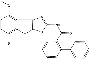 N-(7-bromo-4-methoxy-8H-indeno[1,2-d][1,3]thiazol-2-yl)[1,1'-biphenyl]-2-carboxamide Struktur