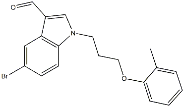 5-bromo-1-[3-(2-methylphenoxy)propyl]-1H-indole-3-carbaldehyde Struktur