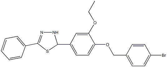 2-{4-[(4-bromobenzyl)oxy]-3-ethoxyphenyl}-5-phenyl-2,3-dihydro-1,3,4-thiadiazole Struktur