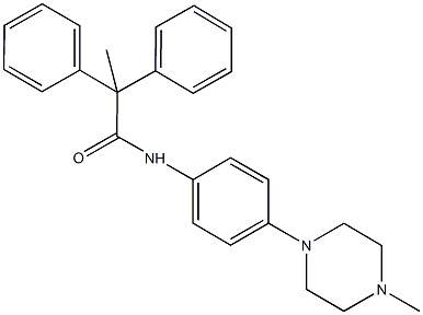 N-[4-(4-methyl-1-piperazinyl)phenyl]-2,2-diphenylpropanamide Struktur