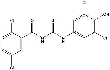 N-(2,5-dichlorobenzoyl)-N'-(3,5-dichloro-4-hydroxyphenyl)thiourea Struktur