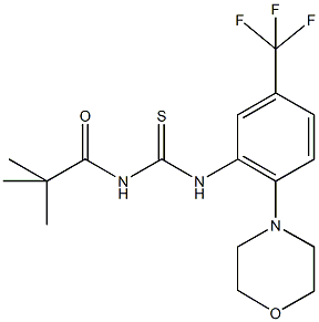 N-(2,2-dimethylpropanoyl)-N'-[2-(4-morpholinyl)-5-(trifluoromethyl)phenyl]thiourea Struktur