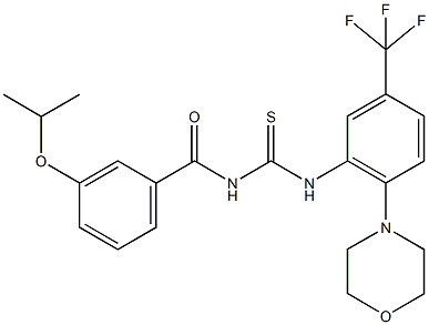 N-(3-isopropoxybenzoyl)-N'-[2-(4-morpholinyl)-5-(trifluoromethyl)phenyl]thiourea Struktur