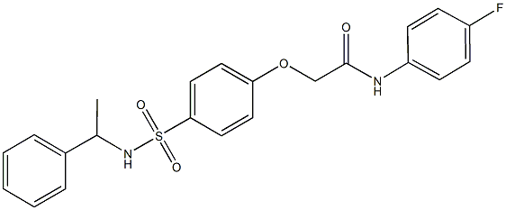 N-(4-fluorophenyl)-2-(4-{[(1-phenylethyl)amino]sulfonyl}phenoxy)acetamide Struktur