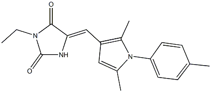 5-{[2,5-dimethyl-1-(4-methylphenyl)-1H-pyrrol-3-yl]methylene}-3-ethyl-2,4-imidazolidinedione Struktur