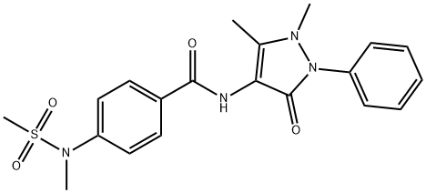 N-(1,5-dimethyl-3-oxo-2-phenyl-2,3-dihydro-1H-pyrazol-4-yl)-4-[methyl(methylsulfonyl)amino]benzamide Struktur