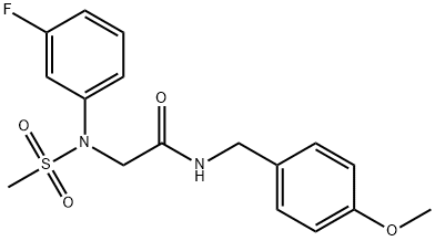 2-[3-fluoro(methylsulfonyl)anilino]-N-(4-methoxybenzyl)acetamide Struktur