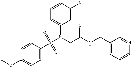 2-{3-chloro[(4-methoxyphenyl)sulfonyl]anilino}-N-(3-pyridinylmethyl)acetamide Struktur