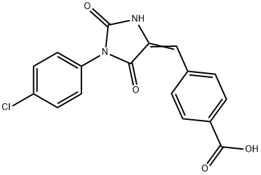 4-{[1-(4-chlorophenyl)-2,5-dioxo-4-imidazolidinylidene]methyl}benzoic acid Struktur